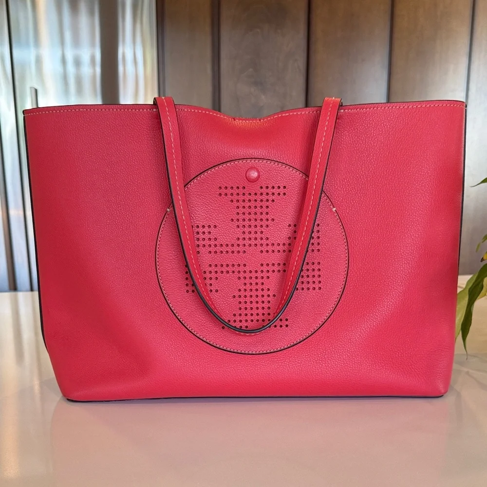 *SOLD* Tory Burch Perforated Leather Tote - Picture 2 of 12